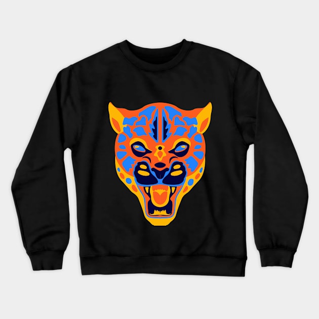 jaguar/leopard head art Crewneck Sweatshirt by pixspatter